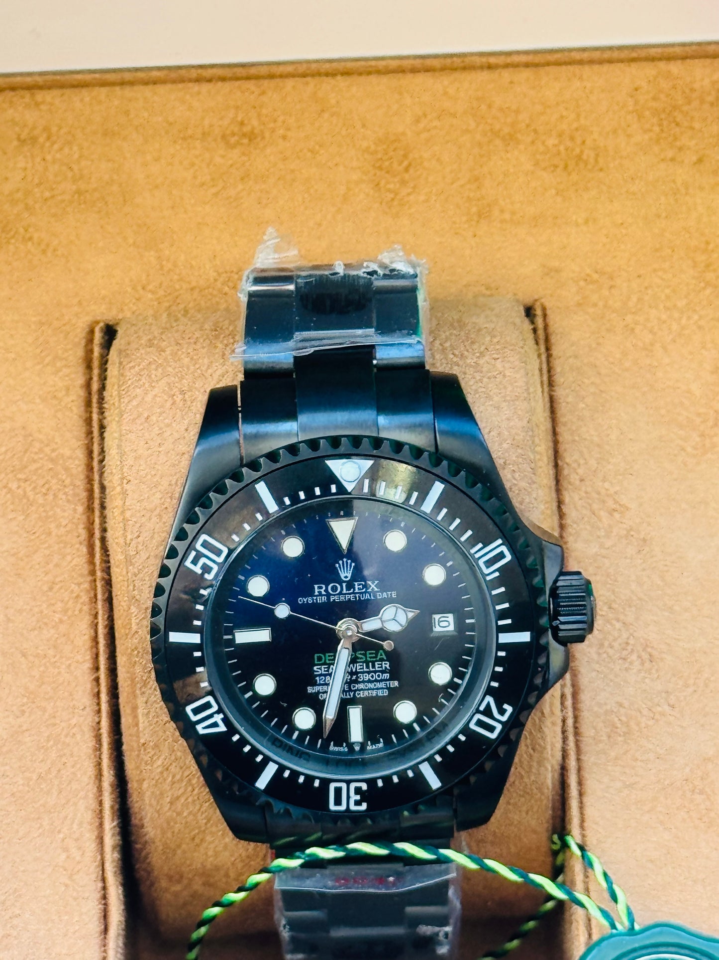 HERMOSO DISEÑO RELOJ AUTOMÁTICO MECÁNICO DEEP SEA DEWELLER VÁLVULA DE ESCAPE FECHADOR ETC;