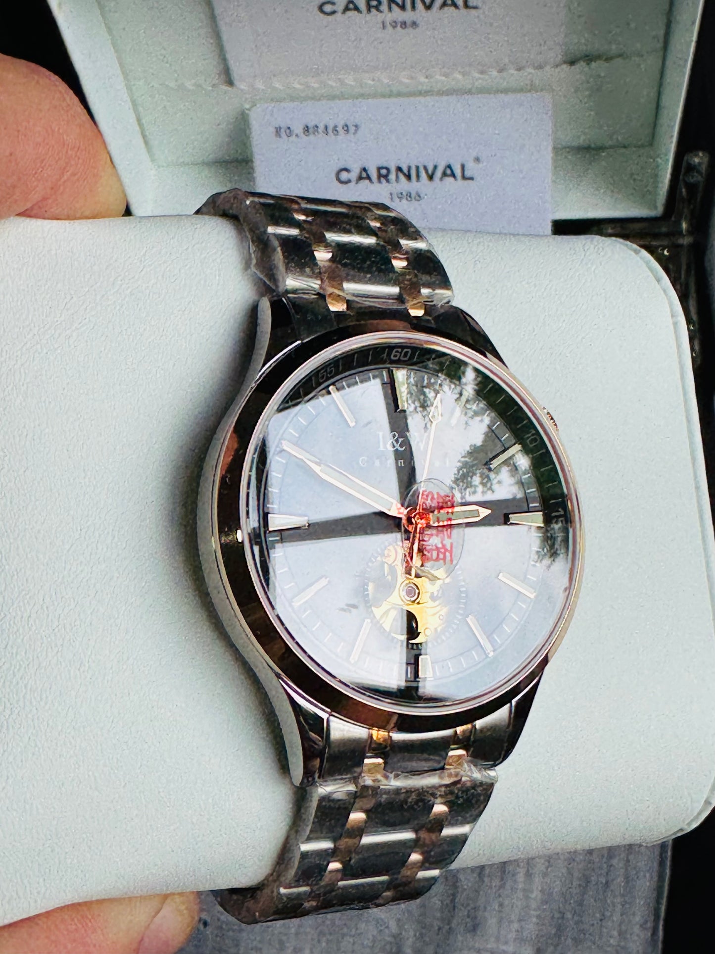 HERMOSO Y ELEGANTE RELOJ AUTOMÁTICO MECÁNICO CRISTAL ZAFIRO LUMINOSO 💯% ORIGINAL