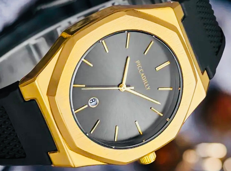Elegante Reloj Octagonal Movimiento de Cuarzo- Fechador 44 mm. Ideal para Regalo 🎁