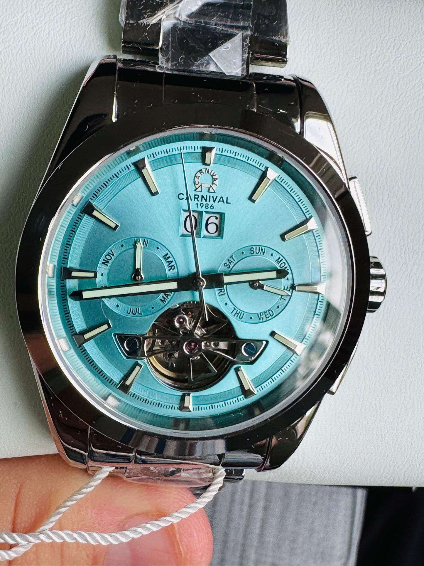 INNOVADOR DISEÑO RELOJ TOURBILLON-AUTOMÁTICO MECÁNICO TUNGSTENO DE LUJO -CRISTAL ZAFIRO-LUMINOSO- ESPECTACULAR BRAZALETE TUNGSTENO DE ALTA CALIDAD!!! MÚLTIPLES COMPLICACIONES-SEMANARIO-MES-FECHADOR-MOVIMIENTO HUECO-DESCARGADOR AUTOMÁTICO DE PRESIÓN- ETC