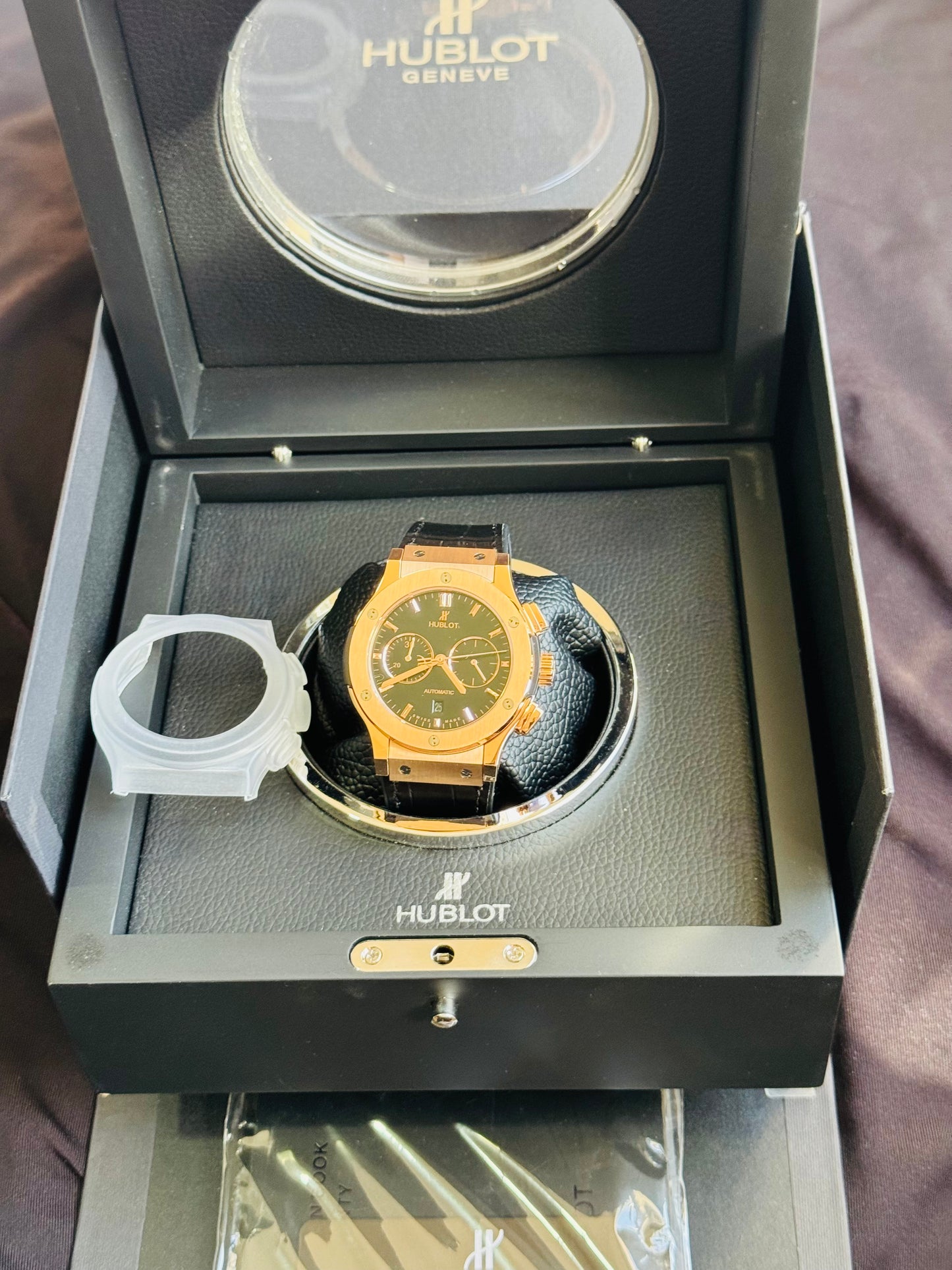 MÁXIMO LUJO RELOJ AUTOMÁTICO MECÁNICO HUBLOT - MÚLTIPLES COMPLICACIONES FUNCIONALES -CRISTAL ZAFIRO-21 JOYAS-MÁXIMA ELEGANCIA!!!