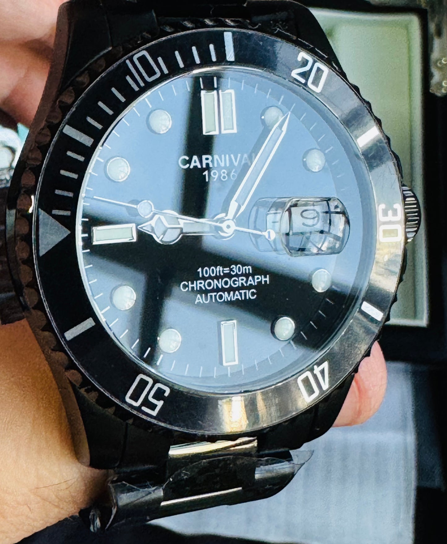 HERMOSO RELOJ AUTOMÁTICOMECÁNICO CRISTAL ZAFIRO-FECHADOR-LUMINOSO-RESISTENCIA AL AGUA-ALTA GAMA- 💯% ORIGINAL