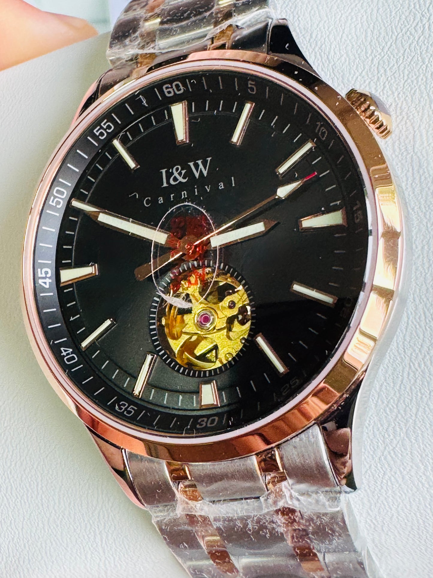 HERMOSO Y ELEGANTE RELOJ AUTOMÁTICO MECÁNICO CRISTAL ZAFIRO LUMINOSO 💯% ORIGINAL
