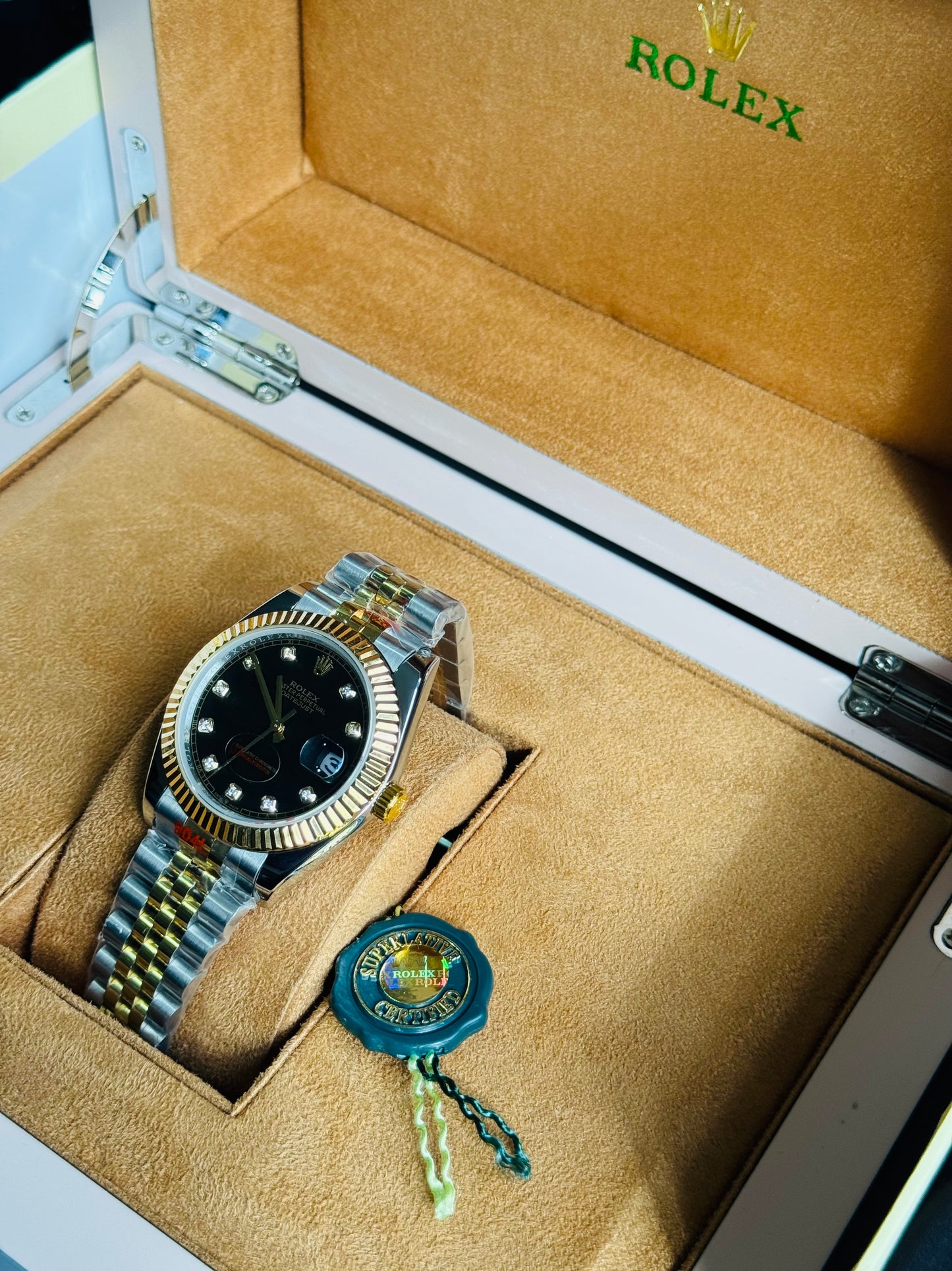 ATEMPORAL Y ELEGANTE OYSTER PERPETUAL DATE JUST AUTOMÁTICO CRYSTAL ZAFIRO DIAMANTES 💎 ETC!