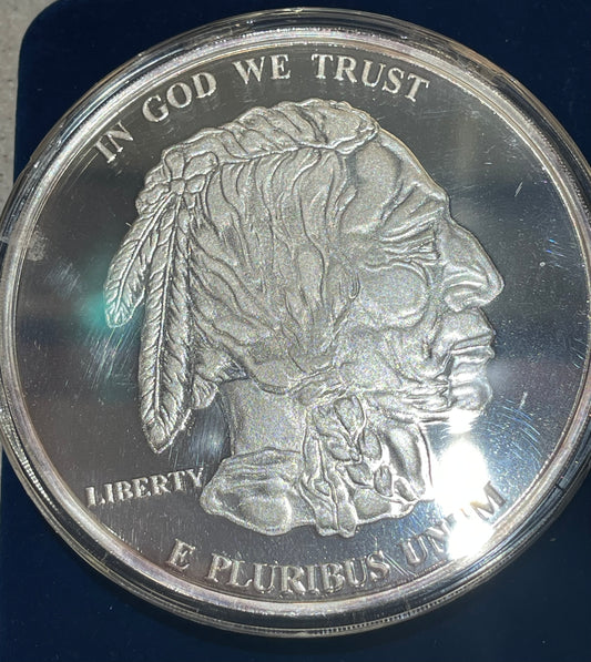 Hermosa Moneda Cabeza de Búfalo de 8 onzas Plata .999 - 2005