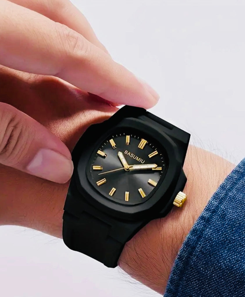 Relojes de Gel de Sílice y Policarbonato Movimiento de Cuarzo Disponible en Negro y Blanco- Ideales para Regalo 🎁