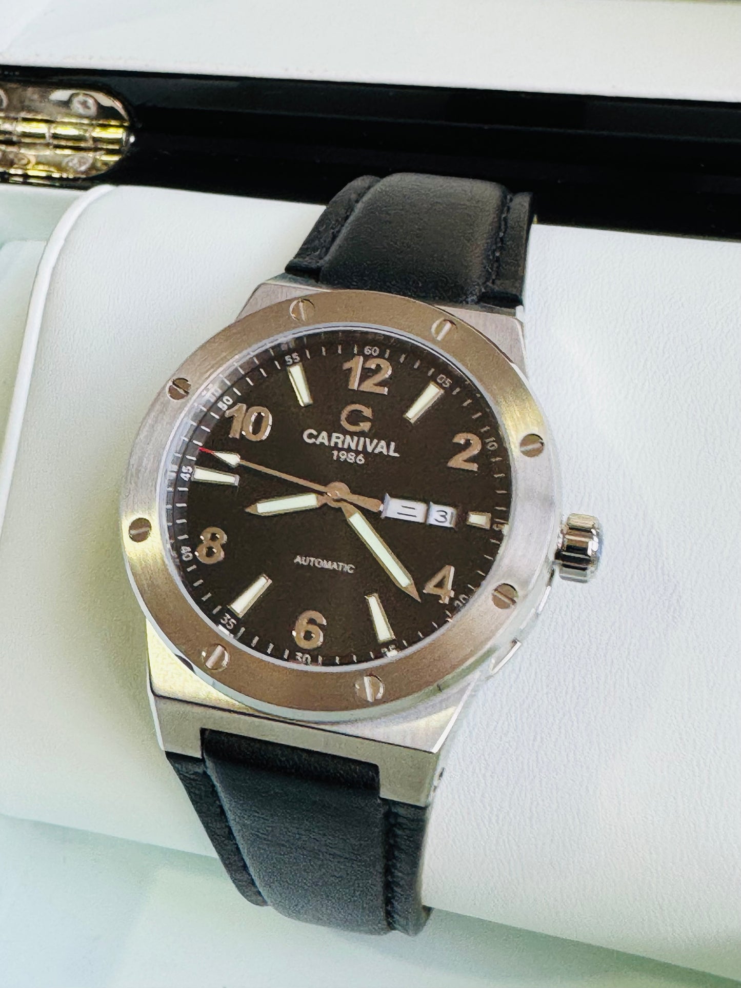 IMPECABLE RELOJ AUTOMÁTICO MECÁNICO DE GRAN CALIDAD MOVIMIENTO JAPONÉS MIYOTA-21 JOYAS- CRISTAL ZAFIRO-FECHADOR-SEMANARIO-A PRUEBA DE AGUA 30 MT. 💯% ORIGINAL