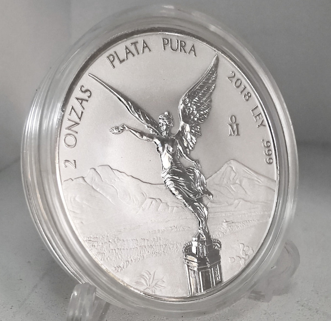 Hermosa 🤩 y Exclusiva Moneda Plata Pura de Ley .999 -2 Onzas- Acabado MATE BRILLO AÑO 2018. Nueva Encapsulada Sellada de Origen Casa de Moneda 🪙 Alto Relieve!