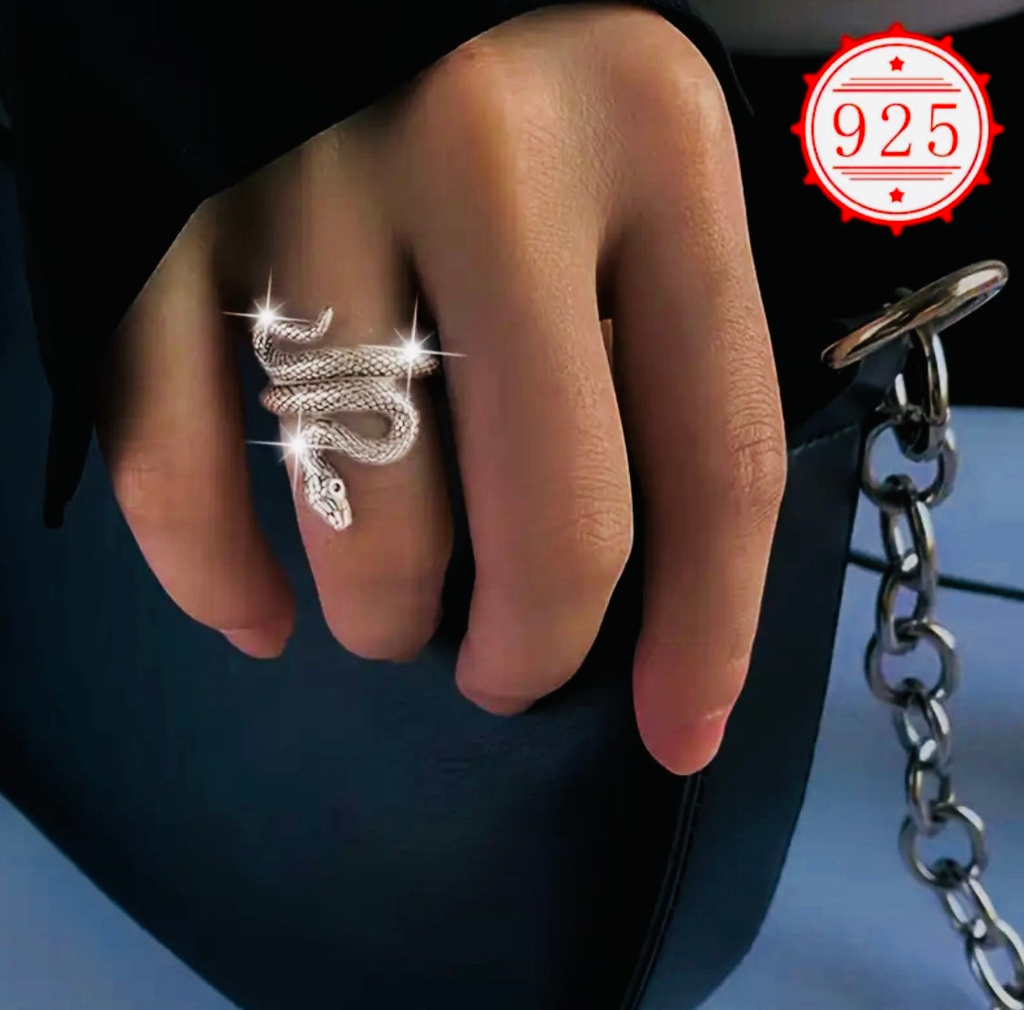 Hermoso anillo de plata Con Incrustaciones de Piedra ojos-Unisex-Initalla-Hipoalergenico! Perfecto para regalo