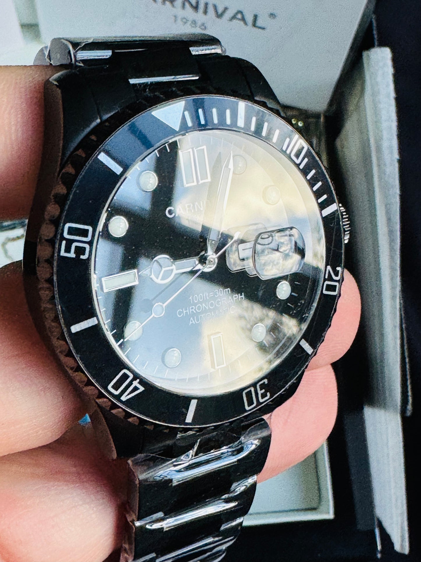 HERMOSO RELOJ AUTOMÁTICOMECÁNICO CRISTAL ZAFIRO-FECHADOR-LUMINOSO-RESISTENCIA AL AGUA-ALTA GAMA- 💯% ORIGINAL