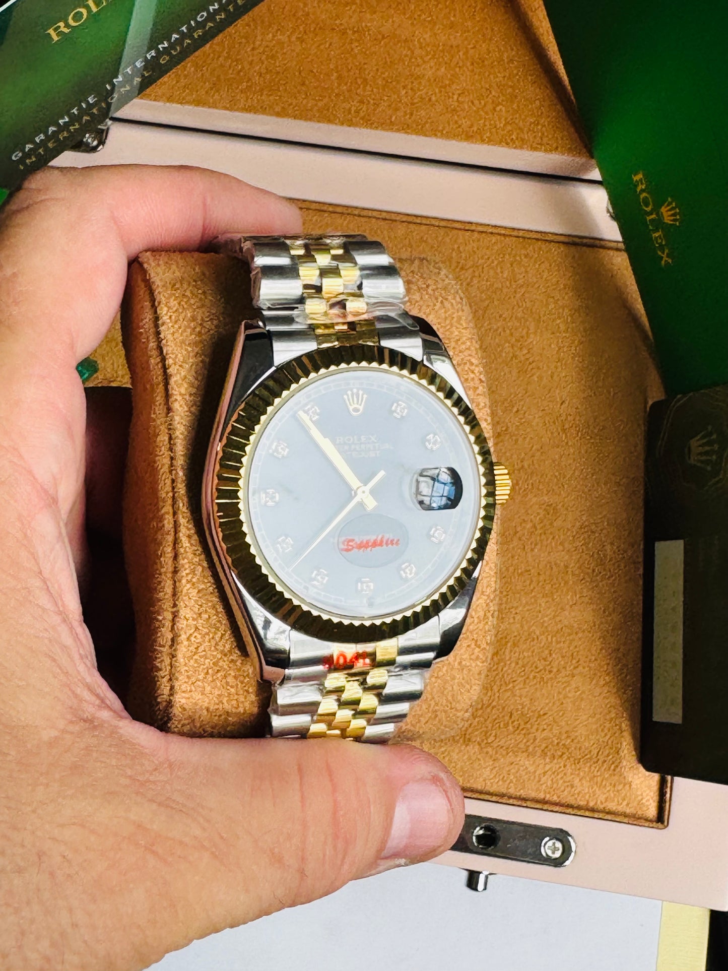 ATEMPORAL Y ELEGANTE OYSTER PERPETUAL DATE JUST AUTOMÁTICO CRYSTAL ZAFIRO DIAMANTES 💎 ETC!