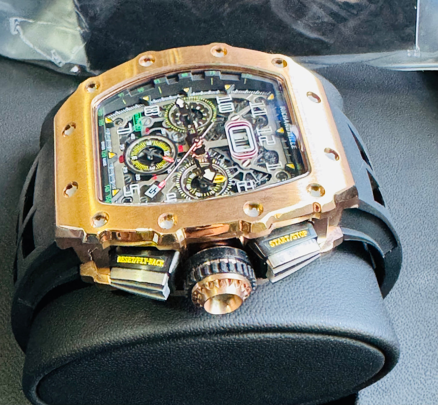 IMPRESIONANTE RELOJ RICHARD MILLE!!! AUTOMÁTICO MECÁNICO-68 JOYAS💎-FECHADOR-LUMINOSO-MULTIFUNCIONAL-ETC! ETC ETC!!!