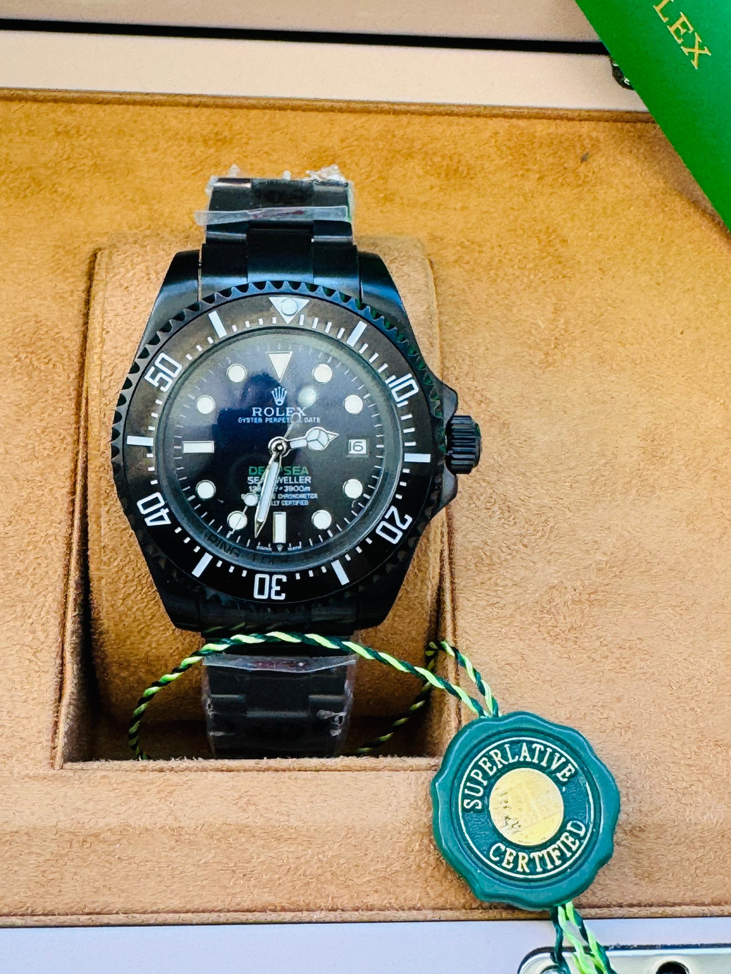 HERMOSO DISEÑO RELOJ AUTOMÁTICO MECÁNICO DEEP SEA DEWELLER VÁLVULA DE ESCAPE FECHADOR ETC;