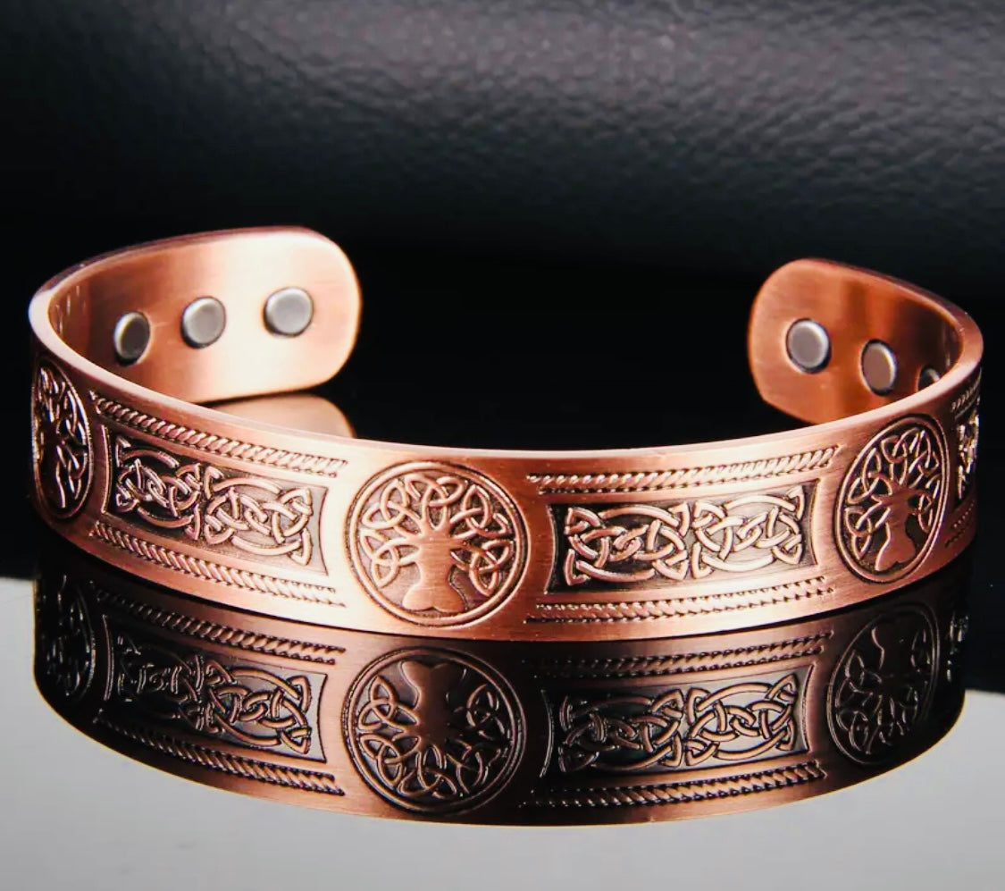 Hermoso Brazalete Magnético 🧲 Árbol de la Vida Cuide su Salud Cobre Alta Calidad a Hipoalergenico. Ideal para Regalo 🎁