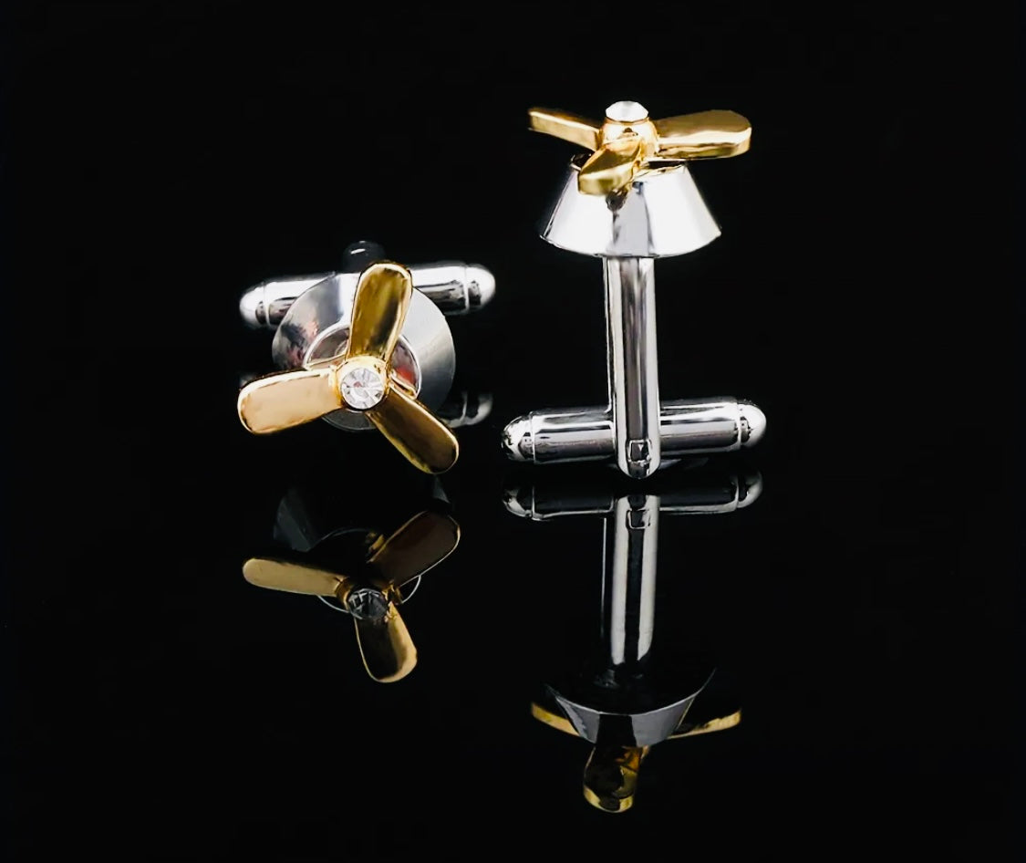 Gemelos Elegantes para Hombres - Diseño de Hélice, Aleación de Zinc con Acabado de Gota de Aceite, Perfectos para Trajes y Camisas, Gemelos para Hombres, Espiral, Aleación, Gota de Aceite, Camisa de Vestir, Regalo de Lujo 💯% Originales