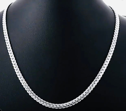 Hermosa Cadena de Plata 925 Unisex Hipoalergenica