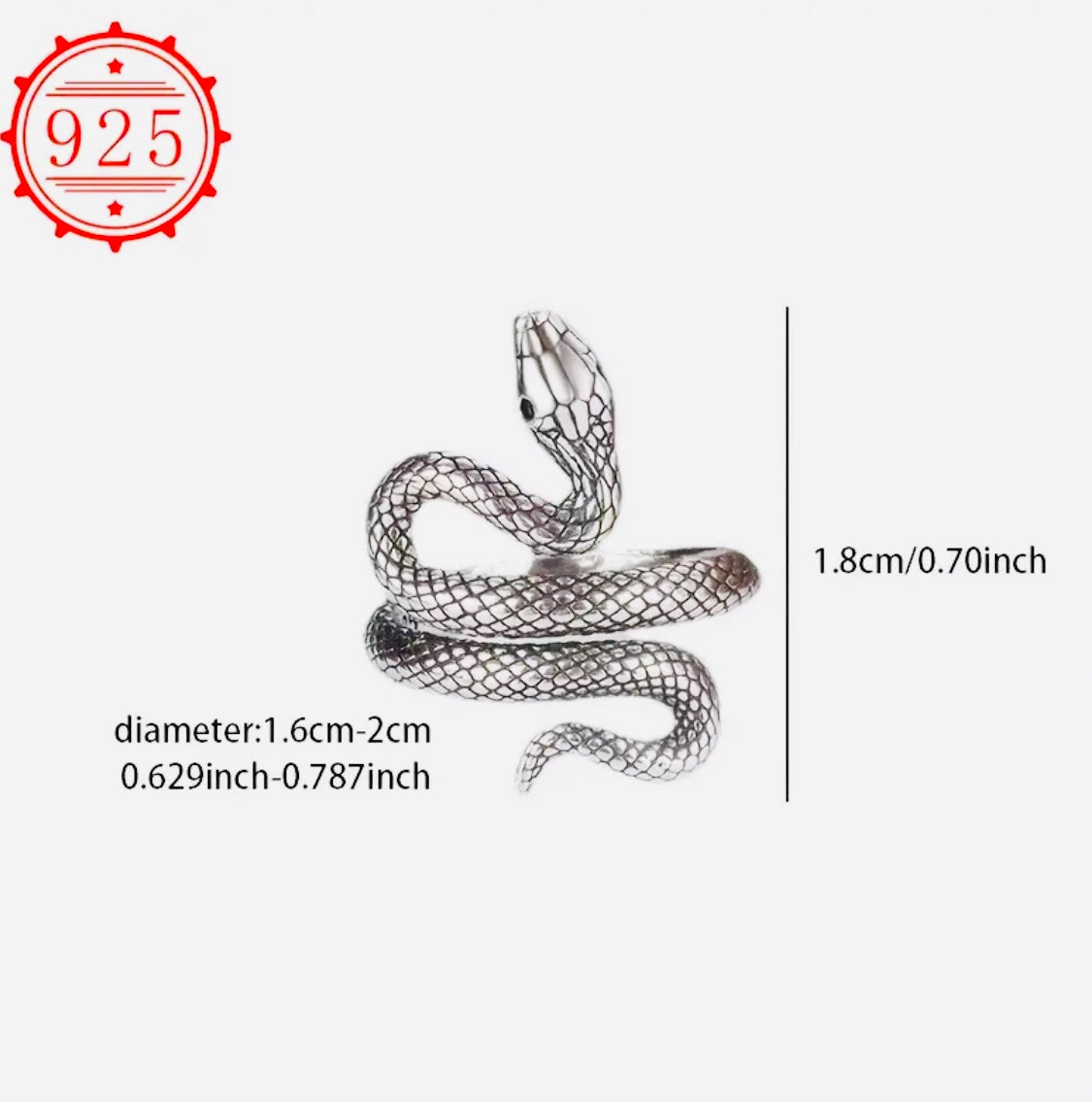 Hermoso anillo de plata Con Incrustaciones de Piedra ojos-Unisex-Initalla-Hipoalergenico! Perfecto para regalo