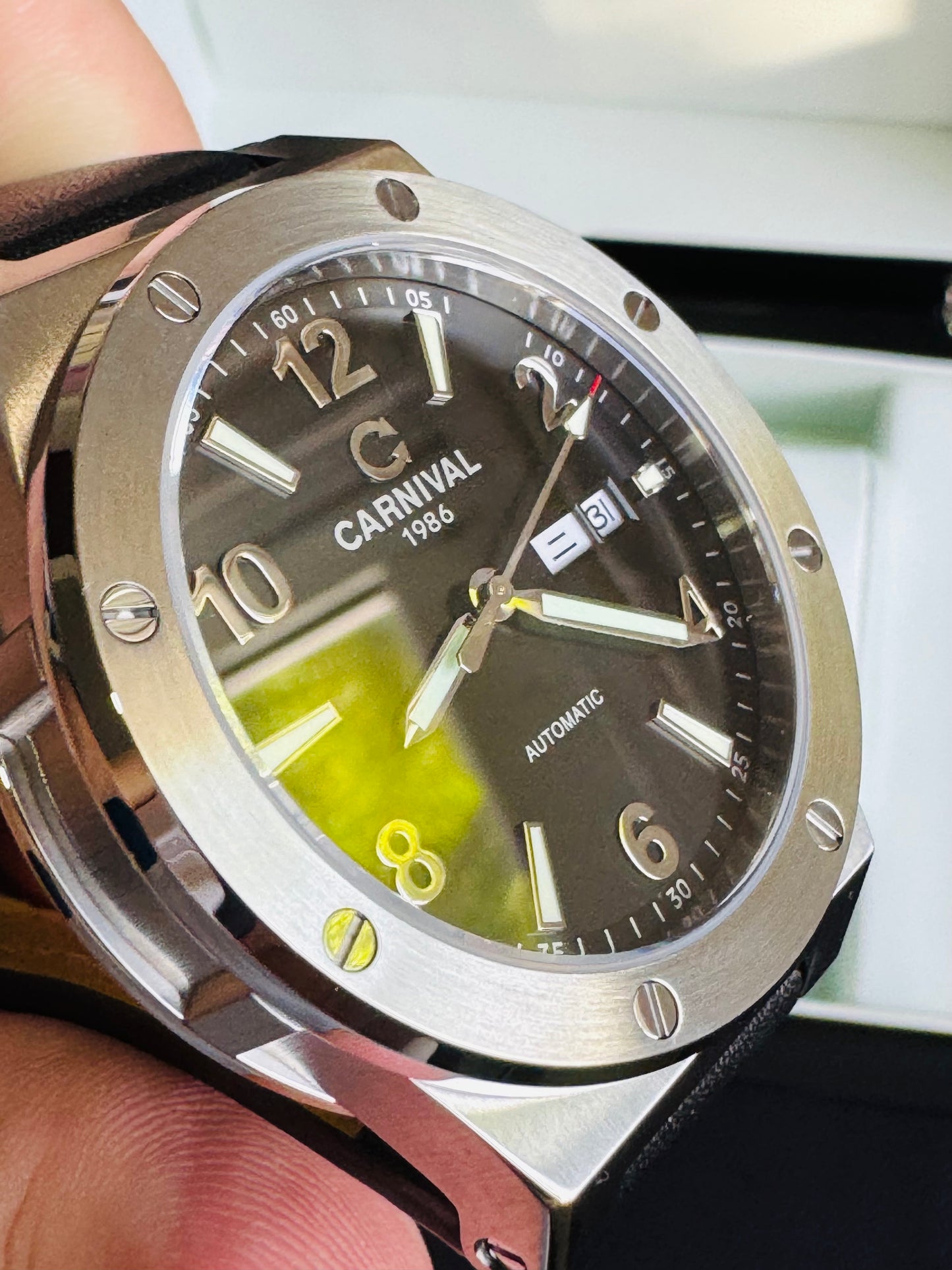 IMPECABLE RELOJ AUTOMÁTICO MECÁNICO DE GRAN CALIDAD MOVIMIENTO JAPONÉS MIYOTA-21 JOYAS- CRISTAL ZAFIRO-FECHADOR-SEMANARIO-A PRUEBA DE AGUA 30 MT. 💯% ORIGINAL