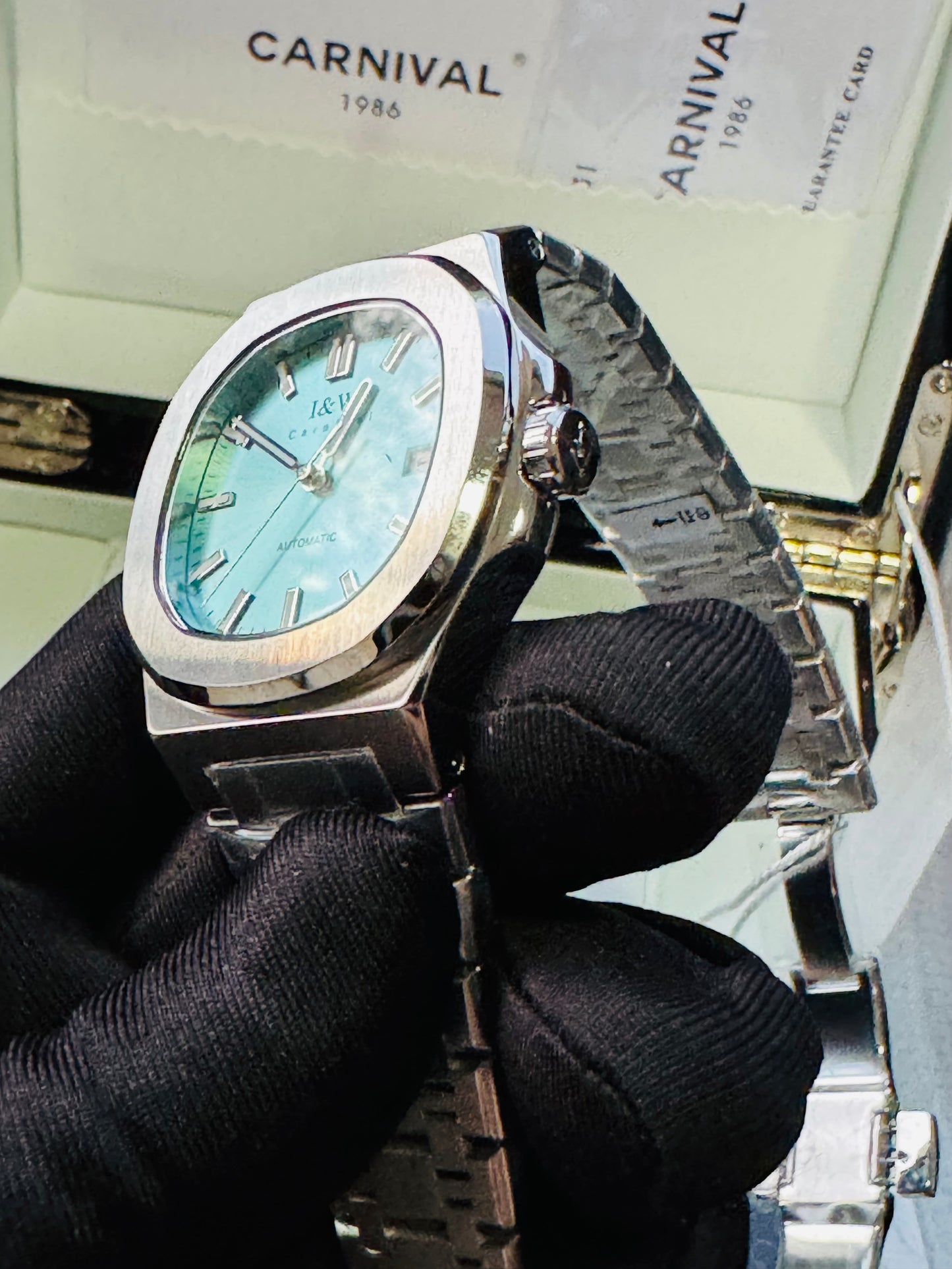 ELEGANTE RELOJ MECÁNICO AUTOMÁTICO DE GRAN CALIDAD I & W CARNIVAL 💯% ORIGINAL
