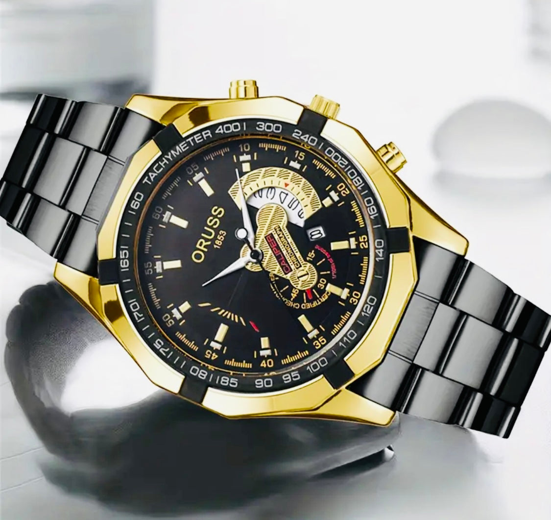 Reloj deportivo de negocios genuino y dominante. Reloj para hombre con doble calendario luminoso simple.