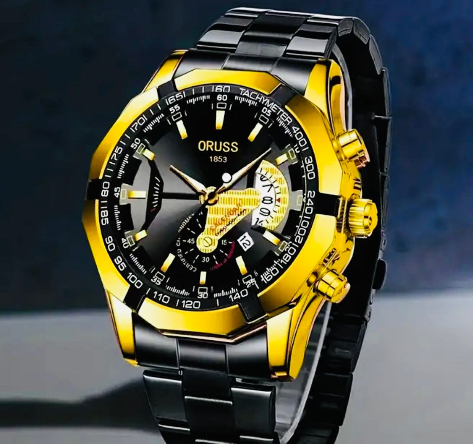 Reloj deportivo de negocios genuino y dominante. Reloj para hombre con doble calendario luminoso simple.