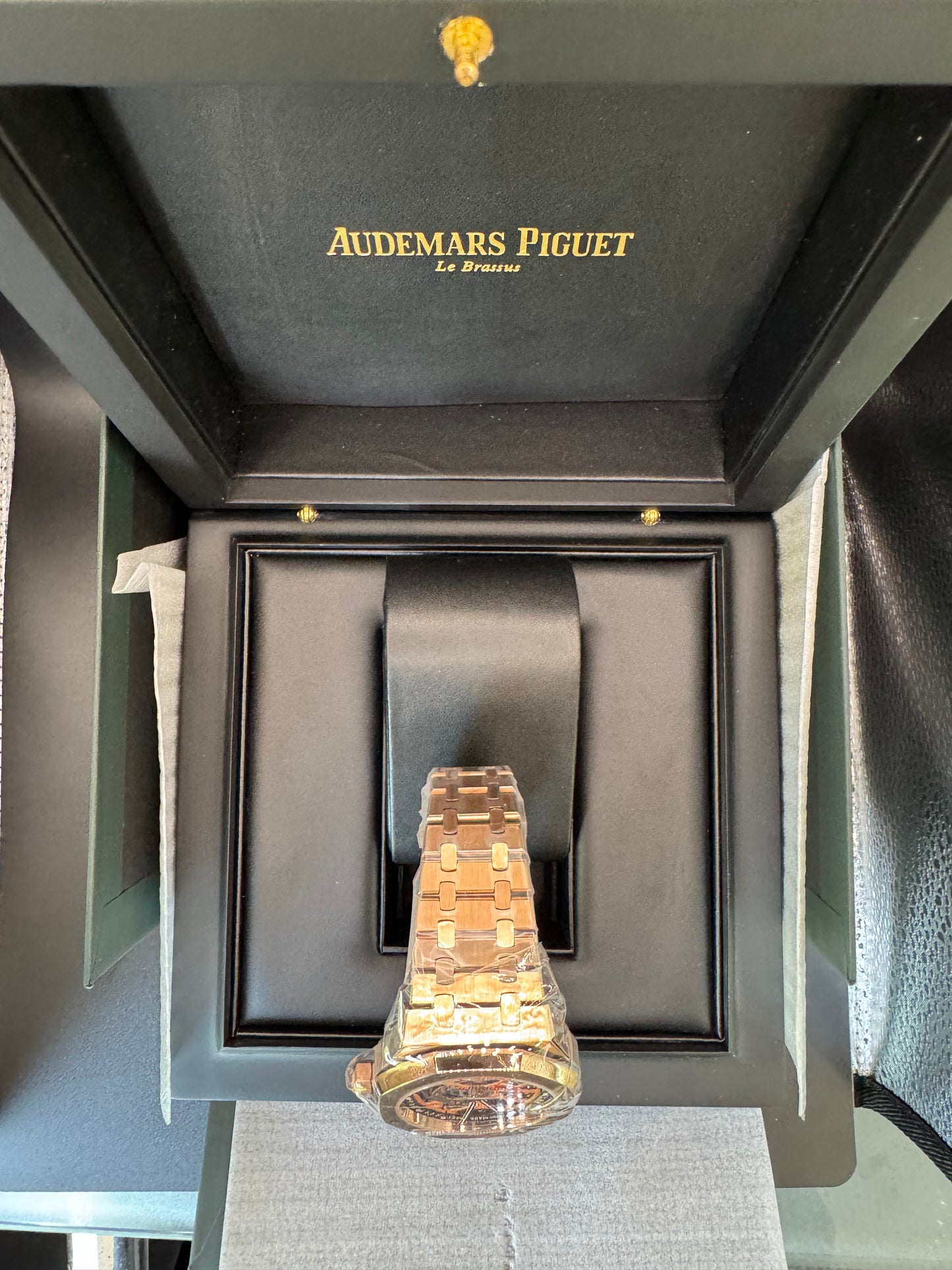 MÁXIMO LUJO IMPRESIONANTE RELOJ AUTOMÁTICO MECÁNICO SKELETON AUDEMARS P. CON DOBLE TOURBILLON!TOP QUALITY