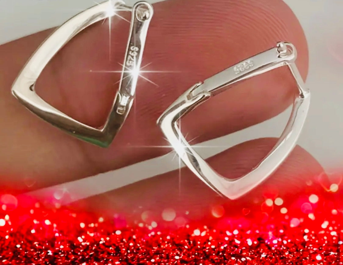 Pendientes de plata esterlina 925, 2 piezas, diseño geométrico, plateado, 1.2g, incluye caja de regalo 🎁 Ideal como presente!
