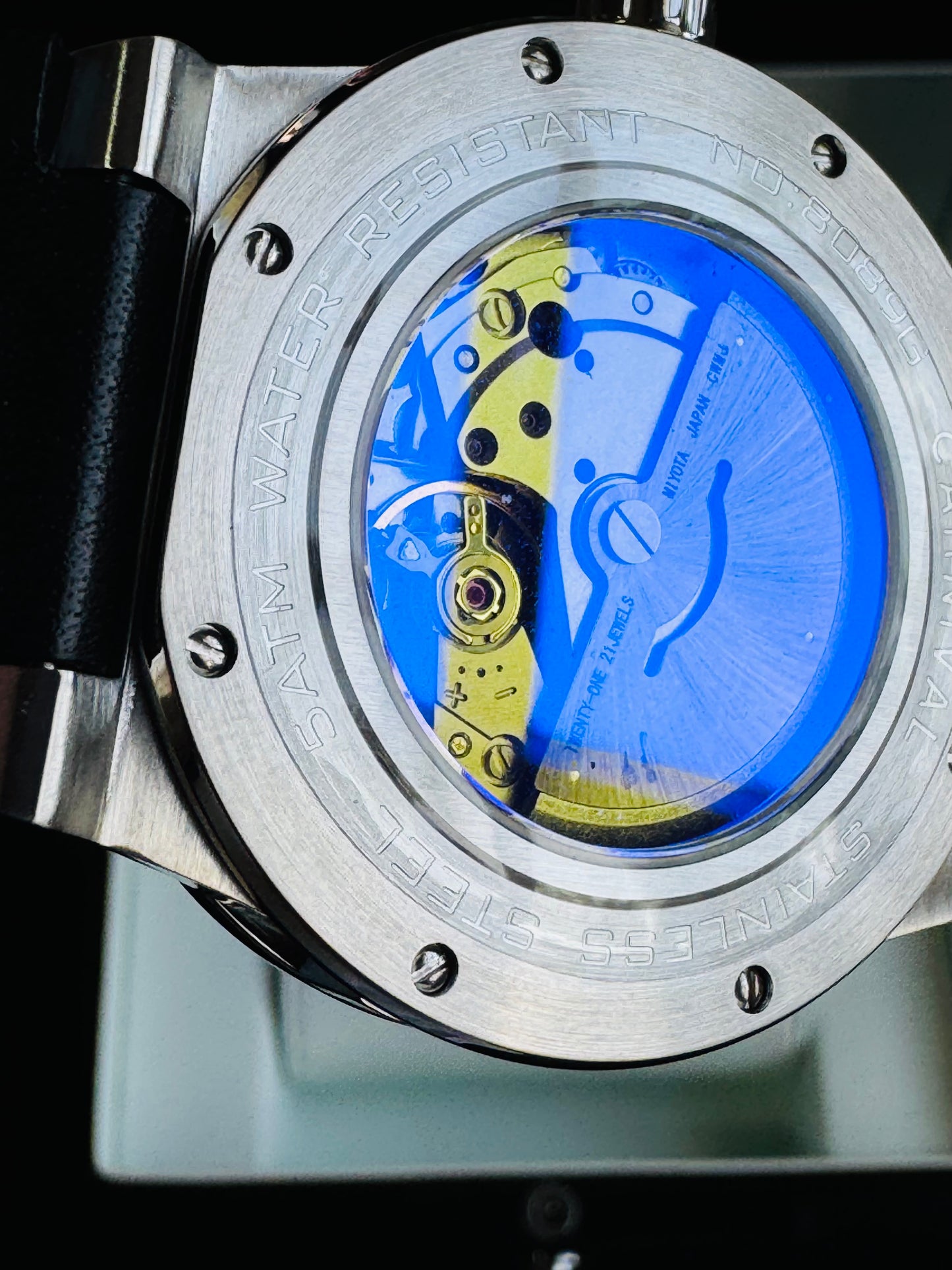 IMPECABLE RELOJ AUTOMÁTICO MECÁNICO DE GRAN CALIDAD MOVIMIENTO JAPONÉS MIYOTA-21 JOYAS- CRISTAL ZAFIRO-FECHADOR-SEMANARIO-A PRUEBA DE AGUA 30 MT. 💯% ORIGINAL