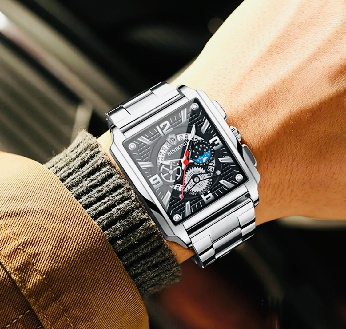 Reloj Cuadrado De Acero Inoxidable Vintage Para Hombres, Calendario De Moda, Resistente Al Agua Y Luminoso Movimiento de Cuarzo Ideal para Regalo 🎁 

Nota: No se hacen Envíos 🚚 
Ventas solo en Cancún 
Nuestro Lema: No somos Números!
Atencion: Personaliz