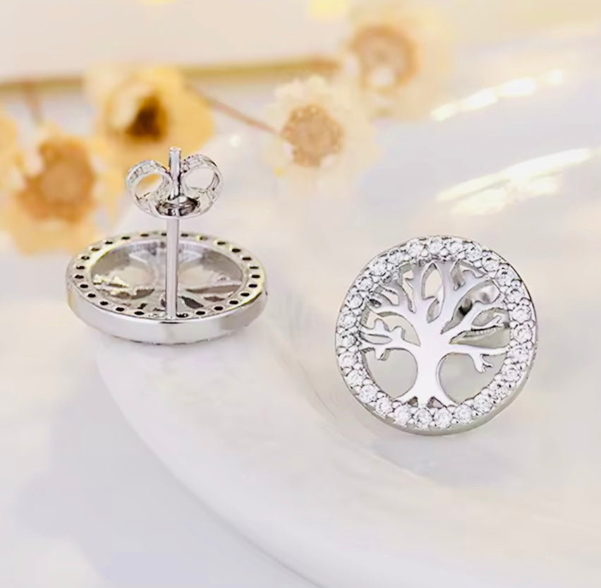 Elegantes Aretes de Plata 925 Árbol de la Vida! Perfectos para Regalo 🎁