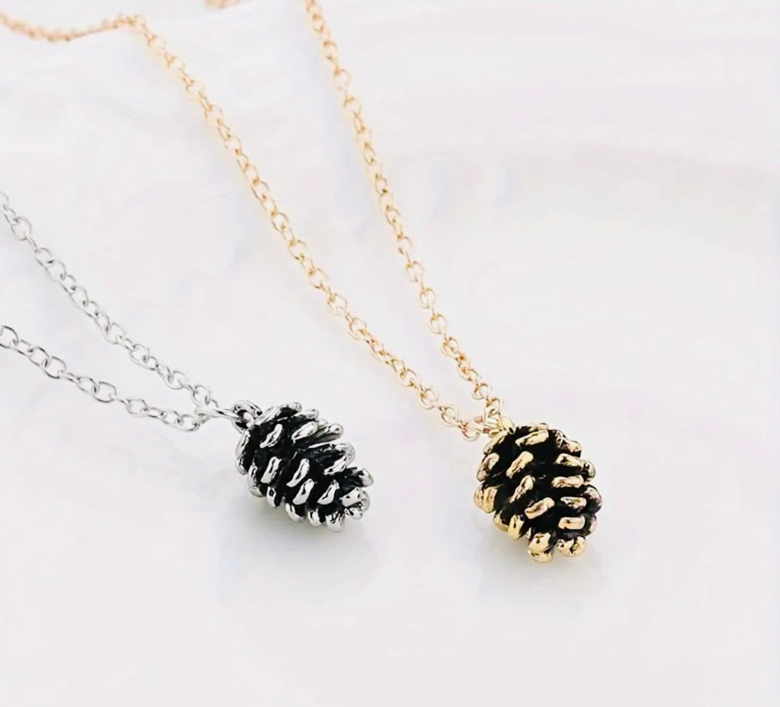 Bonito Pendiente de Aleación Chapado en Oro 18k. Hipoalergenico Disponible en Plateado y Dorado! Motivo Hermosa Semilla de Pino 🌲