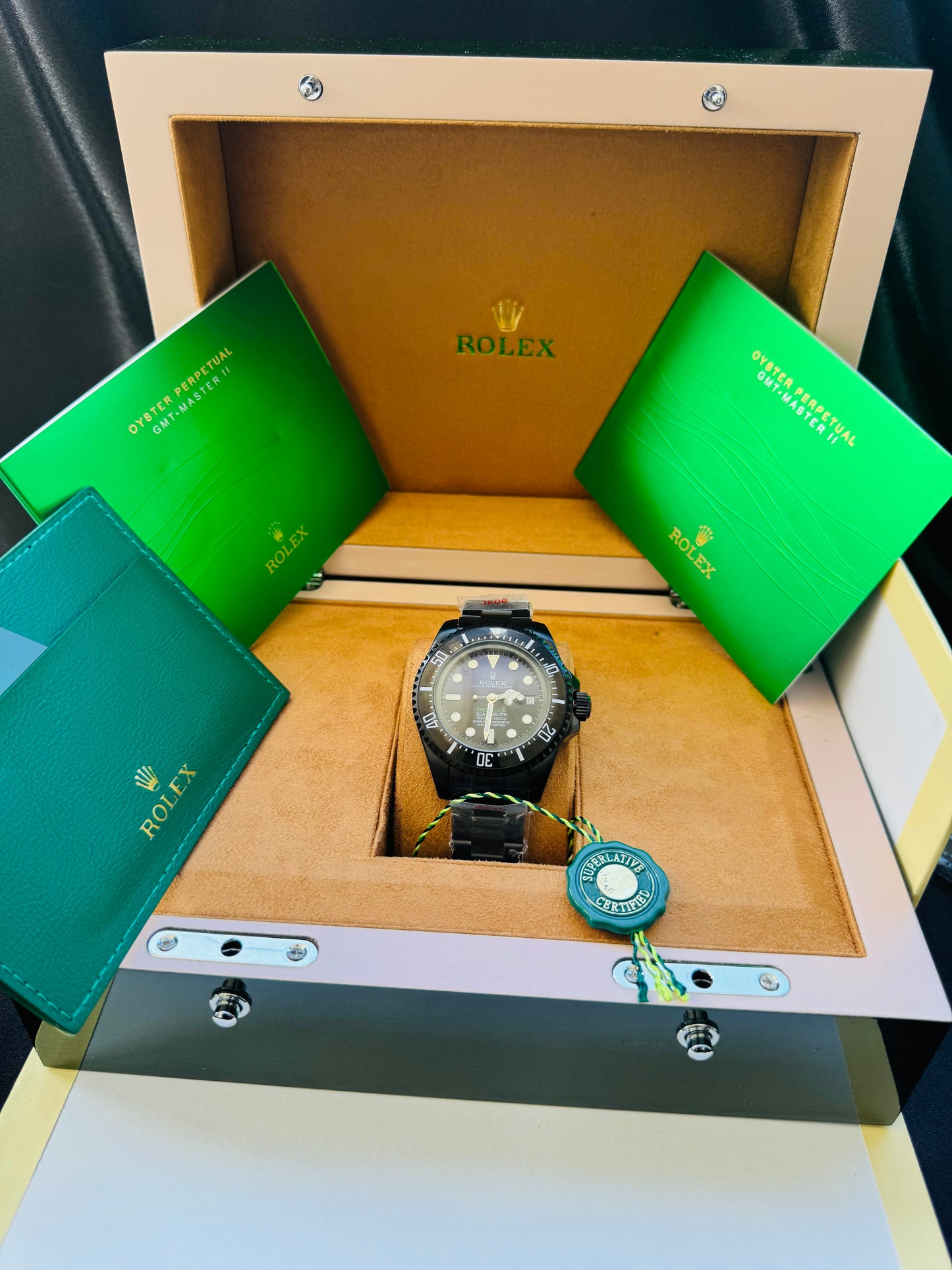 HERMOSO DISEÑO RELOJ AUTOMÁTICO MECÁNICO DEEP SEA DEWELLER VÁLVULA DE ESCAPE FECHADOR ETC;
