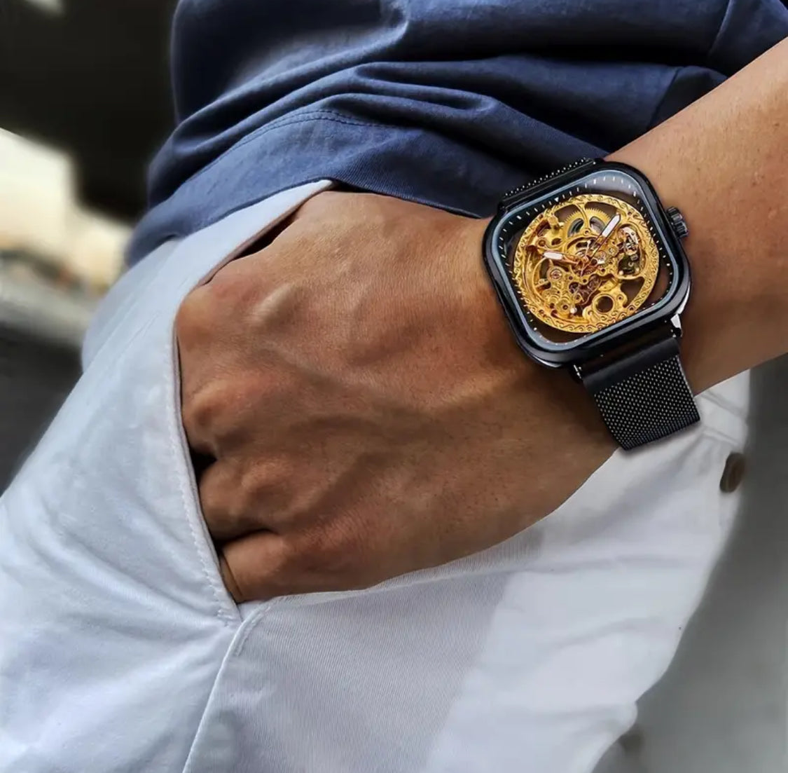 Hermoso Diseño Reloj Automático Mecánico Skeleton- Pulso Magnético 🧲 Gran Calidad!