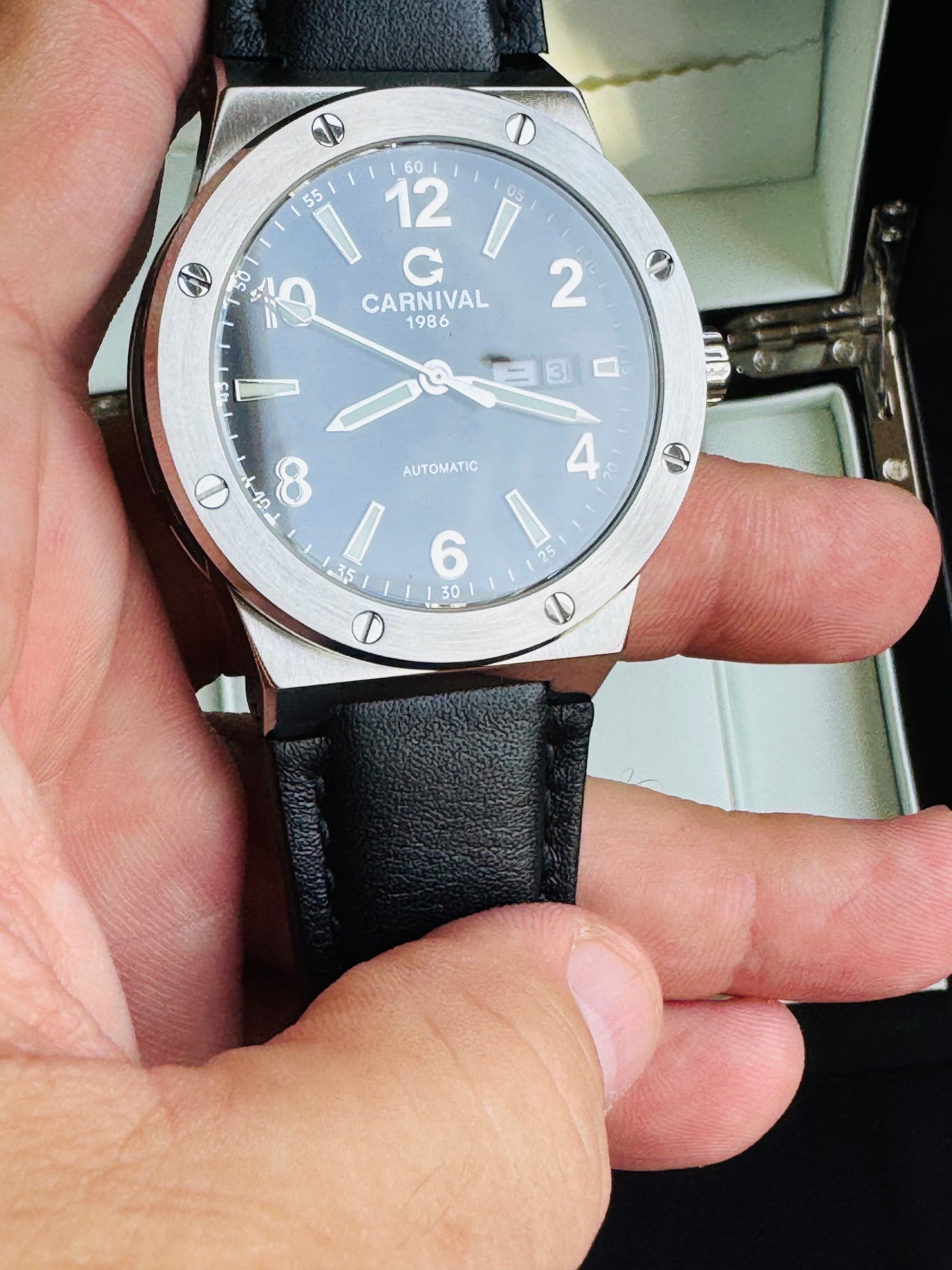 IMPECABLE RELOJ AUTOMÁTICO MECÁNICO DE GRAN CALIDAD MOVIMIENTO JAPONÉS MIYOTA-21 JOYAS- CRISTAL ZAFIRO-FECHADOR-SEMANARIO-A PRUEBA DE AGUA 30 MT. 💯% ORIGINAL