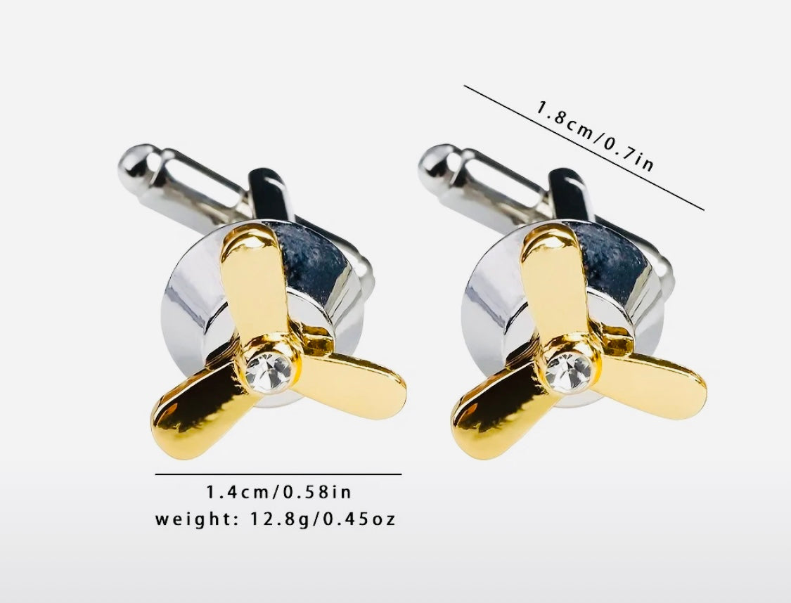 Gemelos Elegantes para Hombres - Diseño de Hélice, Aleación de Zinc con Acabado de Gota de Aceite, Perfectos para Trajes y Camisas, Gemelos para Hombres, Espiral, Aleación, Gota de Aceite, Camisa de Vestir, Regalo de Lujo 💯% Originales