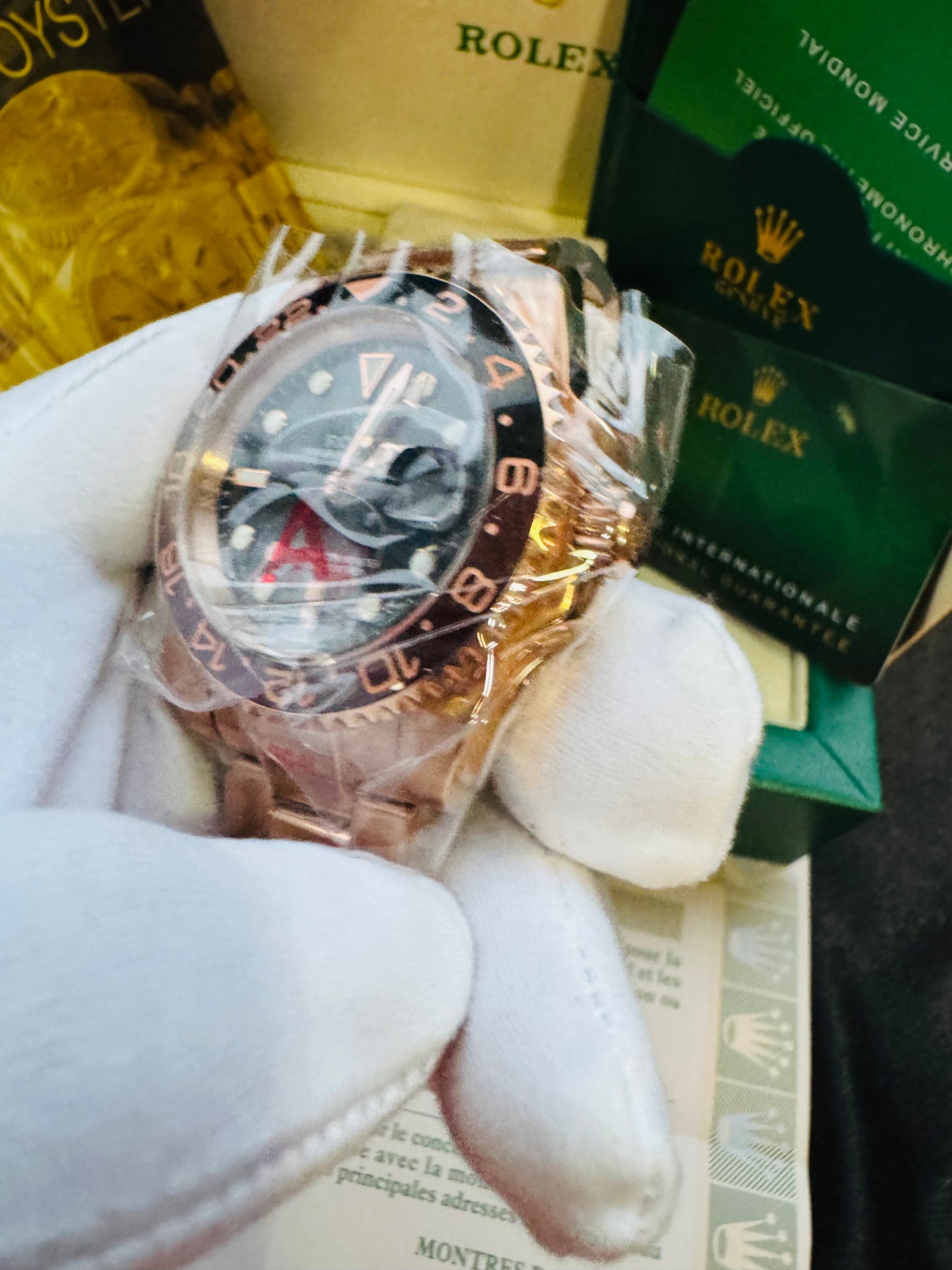 Hermoso Reloj Mecanismo Automático GMT - 2 Zonas Horarias Completamente Funcionales-Luminoso Gran Calidad-Tono Oro Rosado