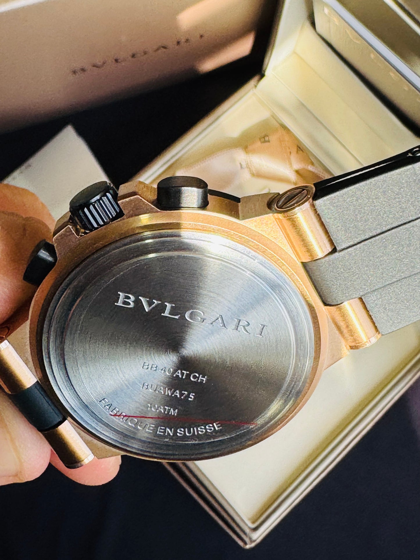 ESPECTACULAR RELOJ AUTOMÁTICO MULTIFUNCIONAL BVLGARI-CRONÓMETRO-SEGUNDERO-2 ZONAS HORARIAS-CRISTAL ZAFIRO-ETC