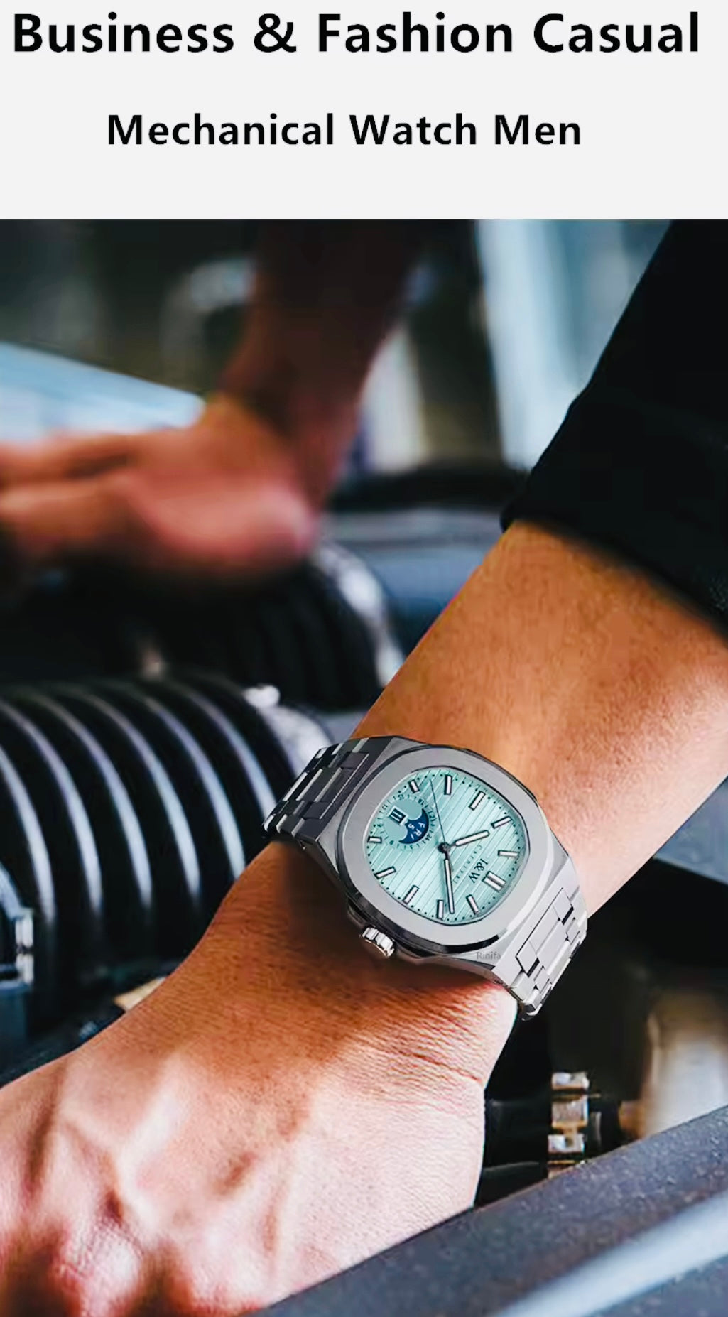 IMPRESIONANTE RELOJ AUTOMÁTICO I&W MÁXIMA CALIDAD Y ESPECTACULAR DISEÑO-CRISTAL ZAFIRO-FECHADOR-SEMANARIO-50 METROS 💦 LUMINOSO-ETC