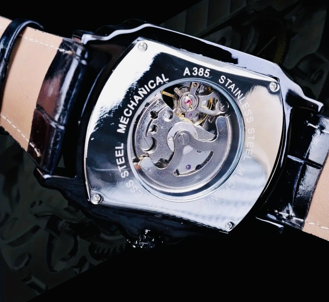 Elegante y Hermoso Reloj Automático Mecánico ⚙️ Skeleton 💯% Original Disponible con Carátula Negra y Blanca!