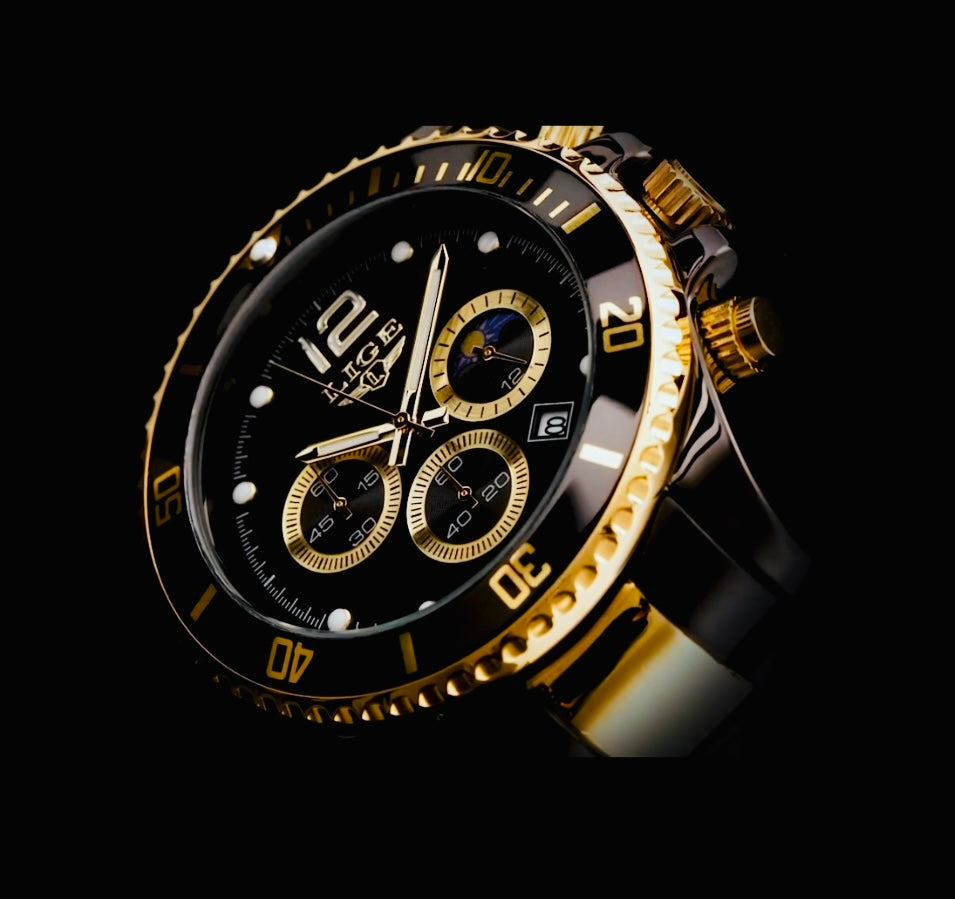 Hermoso y Elegante Reloj Multifuncional de Movimiento de Cuarzo Caja y Pulso Acero Inoxidable Alta Calidad 💯% Original Simplemente Hermoso!