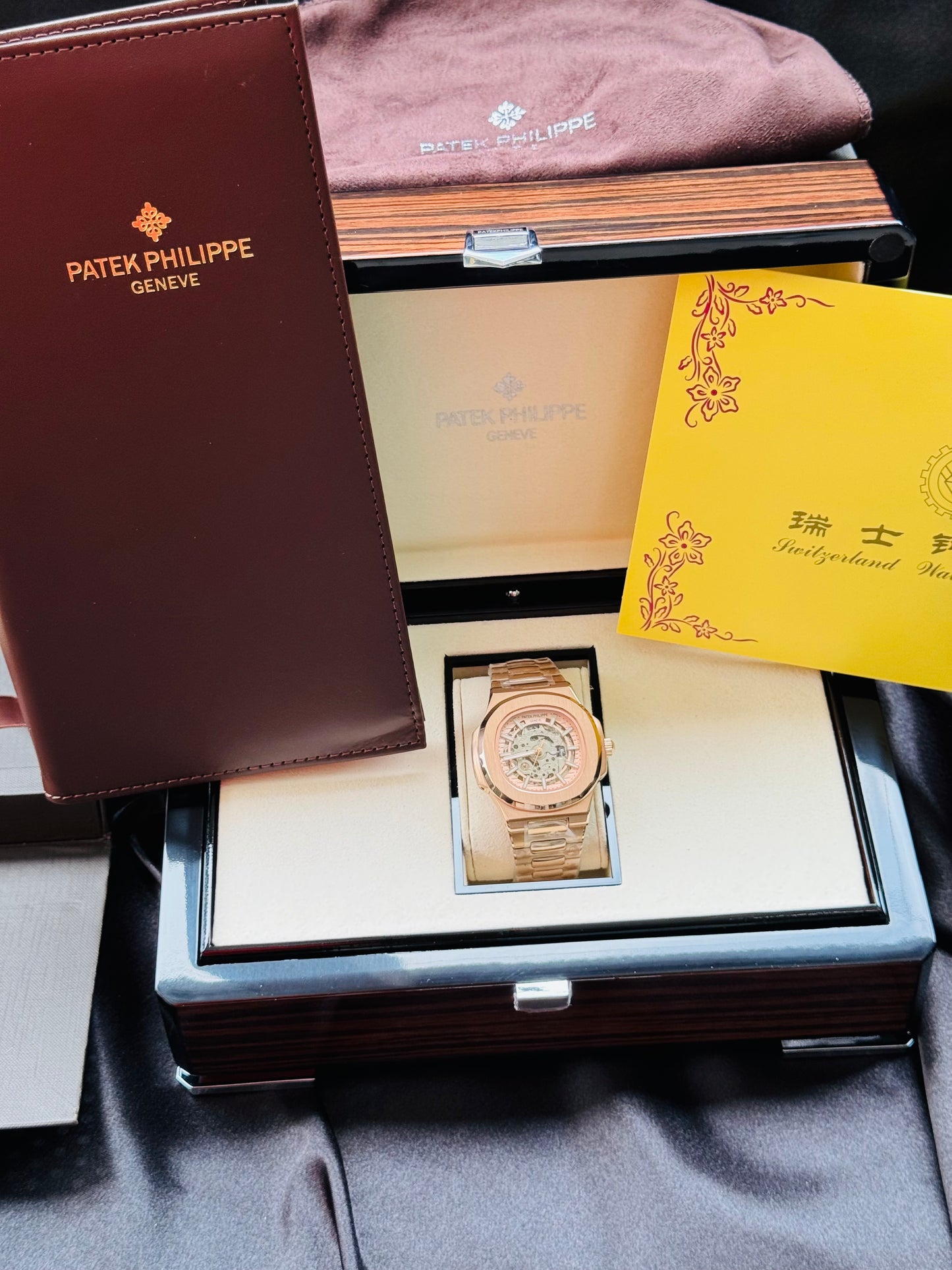 MÁXIMO LUJO RELOJ AUTOMÁTICO MECÁNICO SKELETON PPHILIPPE