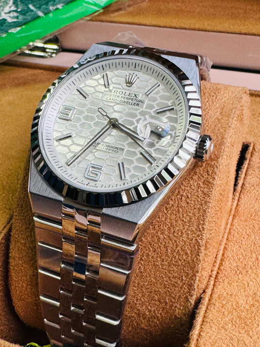 ÚNICO Y EXCLUSIVO RELOJ ROLEX OYSTER PERPETUAL LAND DWELLER- FECHADOR-39 JOYAS 💎 -CRISTAL ZAFIRO- ULTIMO MODELO Y DISEÑO! MÁXIMA ELEGANCIA!!!