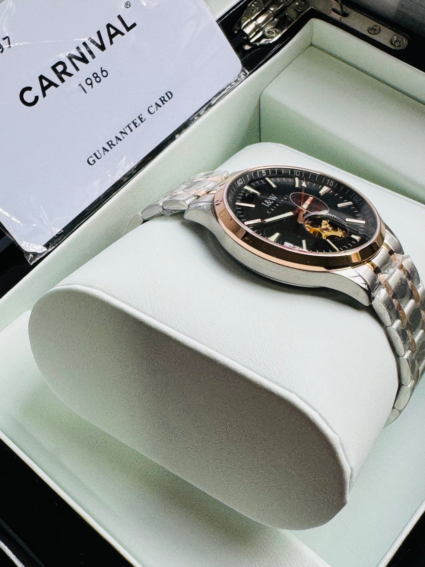 HERMOSO Y ELEGANTE RELOJ AUTOMÁTICO MECÁNICO CRISTAL ZAFIRO LUMINOSO 💯% ORIGINAL