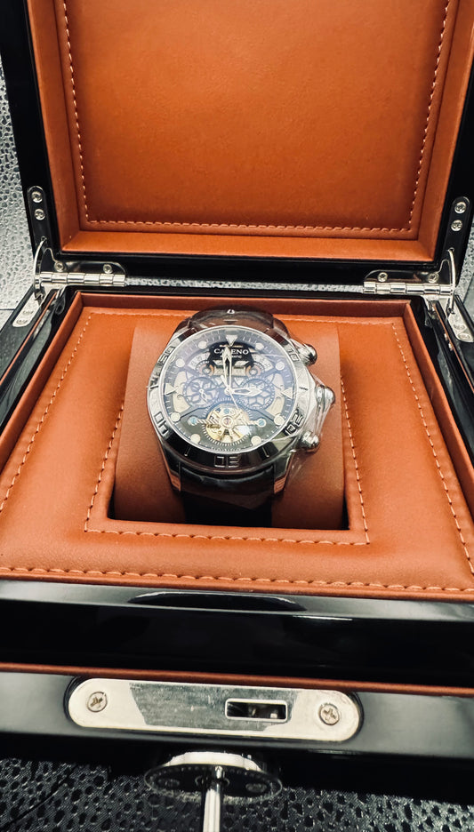 IMPRESIONANTE GRANDE Y PESADO RELOJ AUTOMÁTICO MECÁNICO SKELETON TOURBILLON 💯% ORIGINAL MÚLTIPLES COMPLICACIONES FUNCIONALES! GRAN CALIDAD A UN SÚPER PRECIO!