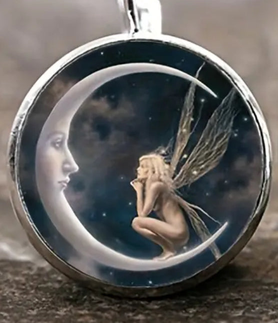 Hermosos Pendientes de Vidrio Cobre y Hierro! Motivo Luna y Ada! Perfecto para Regalo 🎁