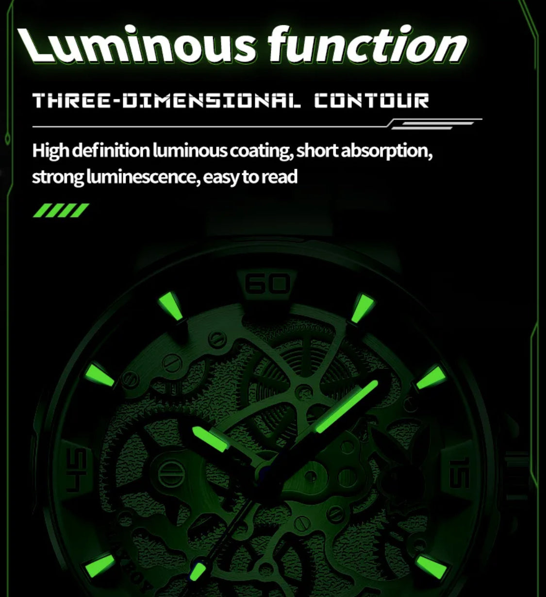 PLAYBOY-Reloj de pulsera luminoso para hombre, cronógrafo de cuarzo, informal, resistente al agua, de lujo, de alta calidad 💯% Original 

información por WhatsApp 99 81 92 84 65
Nota: No se hacen Envíos 🚚 
Ventas solo en Cancún 
Nuestro Lema: No somos N