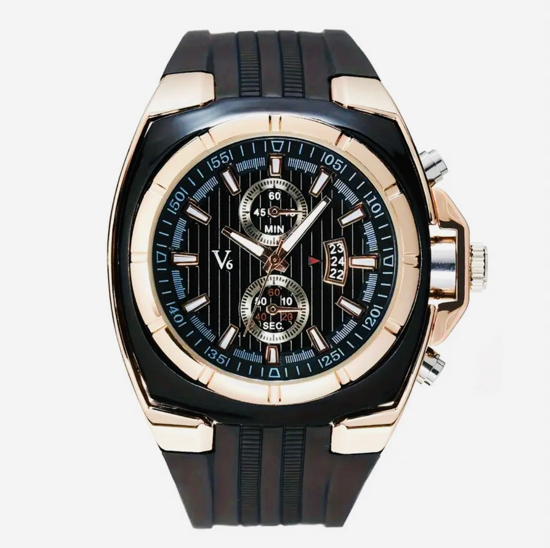 Reloj de cuarzo con puntero redondo, tres zonas horarias, reloj analógico deportivo electrónico con correa de reloj de silicona Unisex