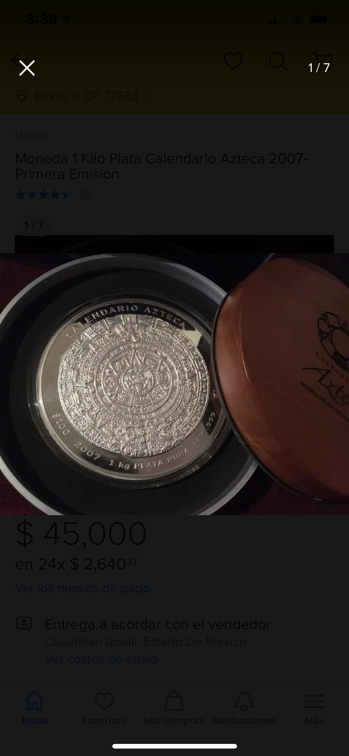 Moneda 1 Kilo de Plata .999 -1er Lugar a la Moneda más Hermosa del Mundo 🌍! Calendario Azteca!