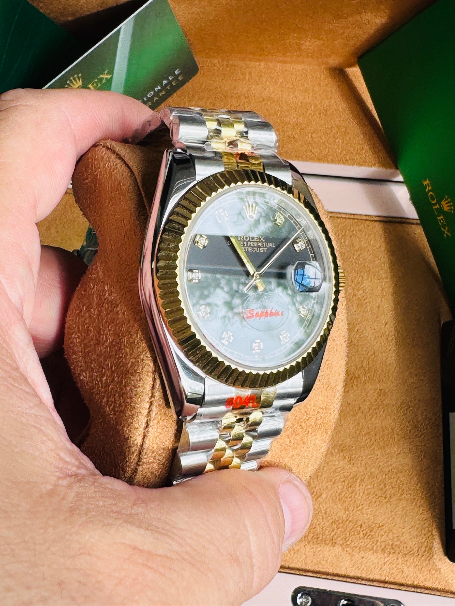 ATEMPORAL Y ELEGANTE OYSTER PERPETUAL DATE JUST AUTOMÁTICO CRYSTAL ZAFIRO DIAMANTES 💎 ETC!