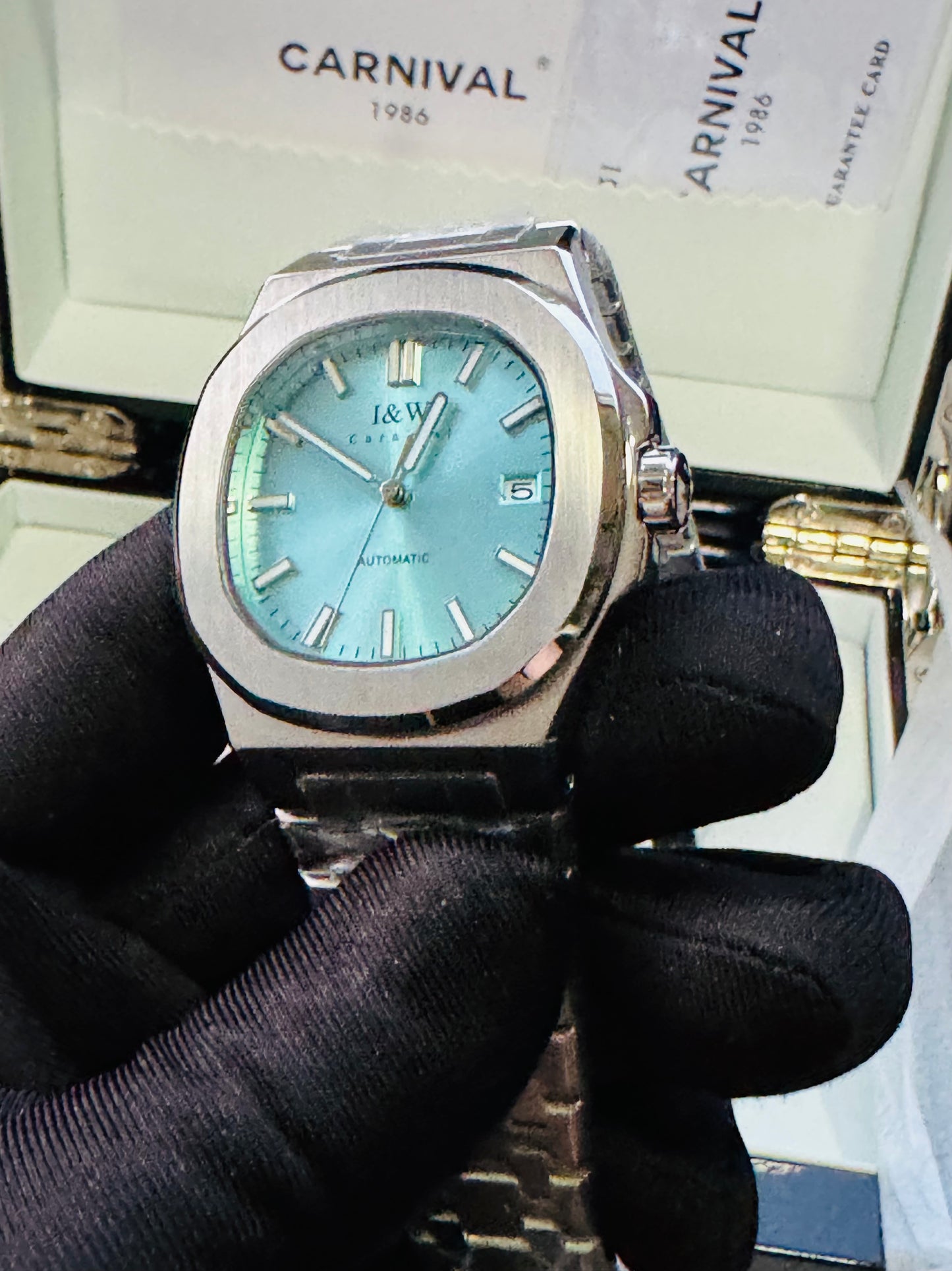 ELEGANTE RELOJ MECÁNICO AUTOMÁTICO DE GRAN CALIDAD I & W CARNIVAL 💯% ORIGINAL